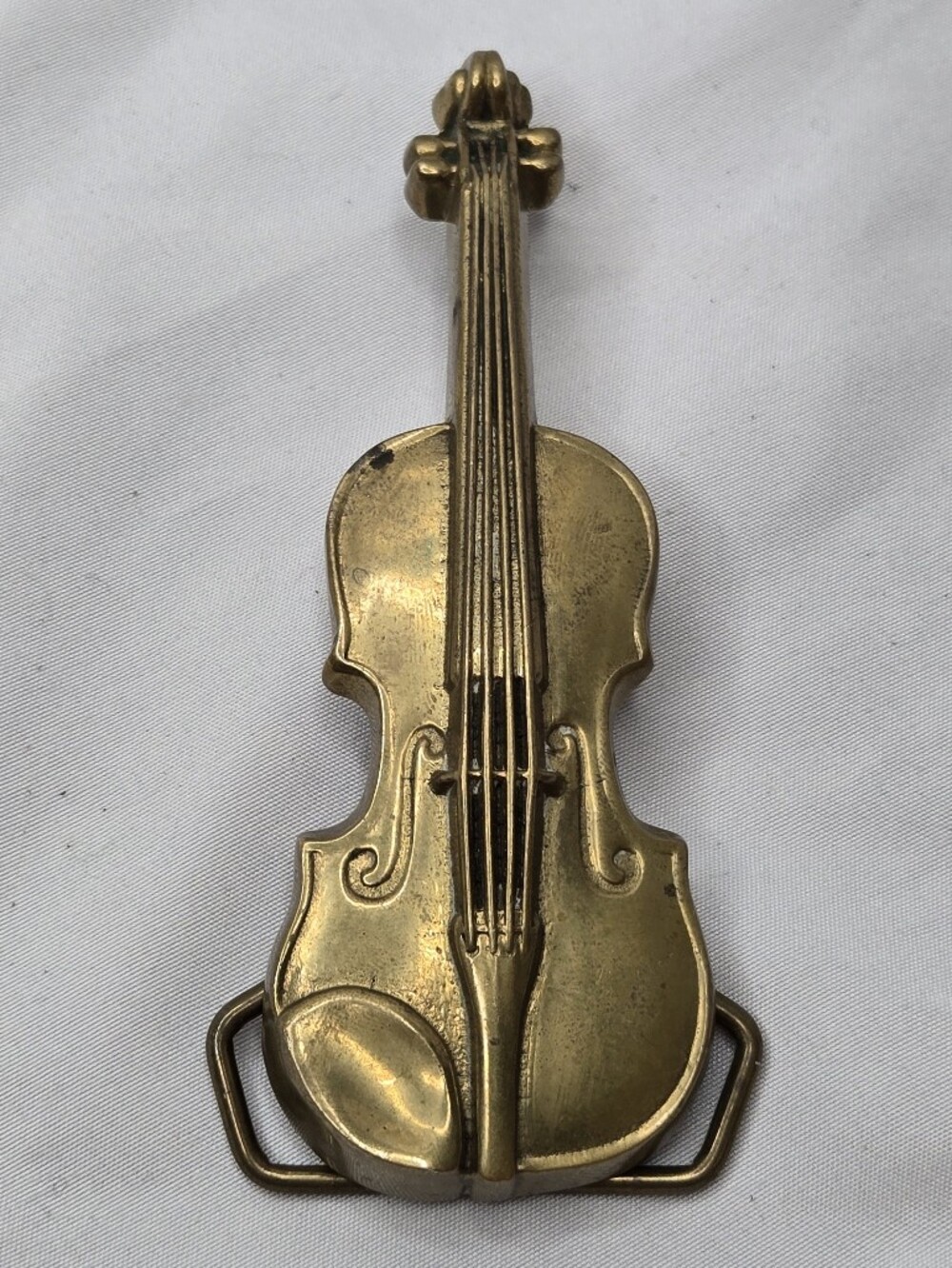 Vintage 1978 Baron Buckle BBB Solid Brass Violin Fiddle Belt Buckle 6031 Taiwan